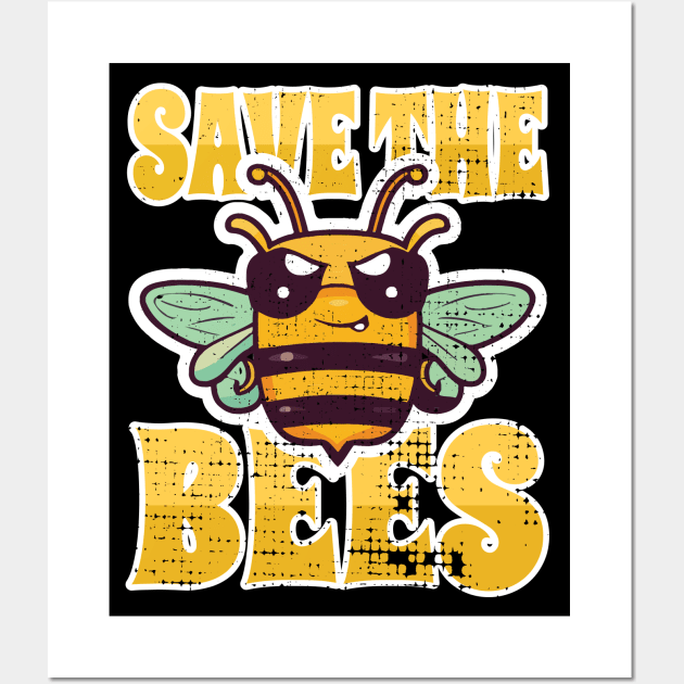 Save the Bees Wall Art by Tezatoons